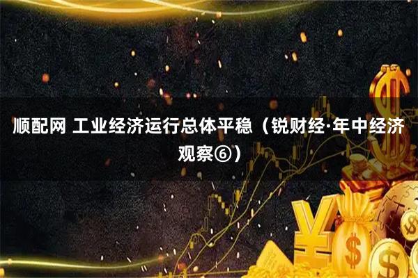 顺配网 工业经济运行总体平稳（锐财经·年中经济观察⑥）